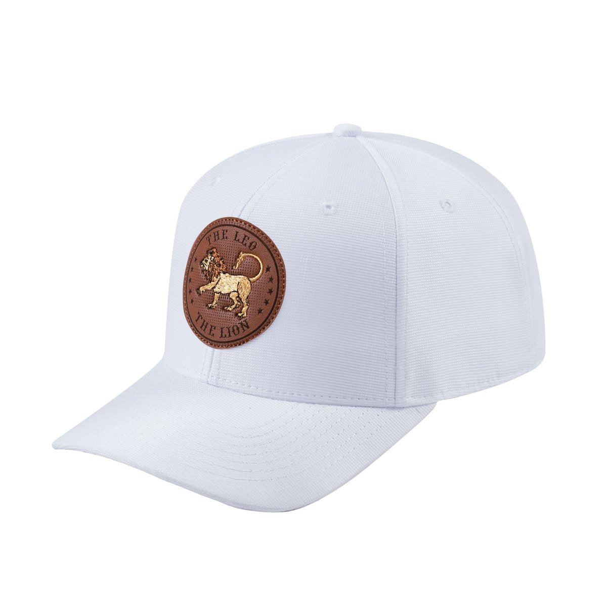 V2 Embroidered And Laser-Engraved Leo Zodiac (July 23 - August 22) - 6 Panel Baseball Cap - White/White