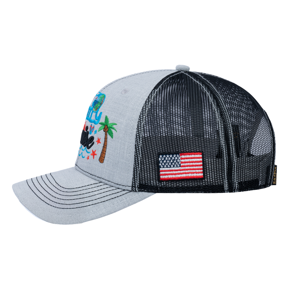 Unisex Embroidered Family Cruise, Traveling, 6-Panel Trucker Hat, Light Gray/Black, Classic, Adjustable Fit