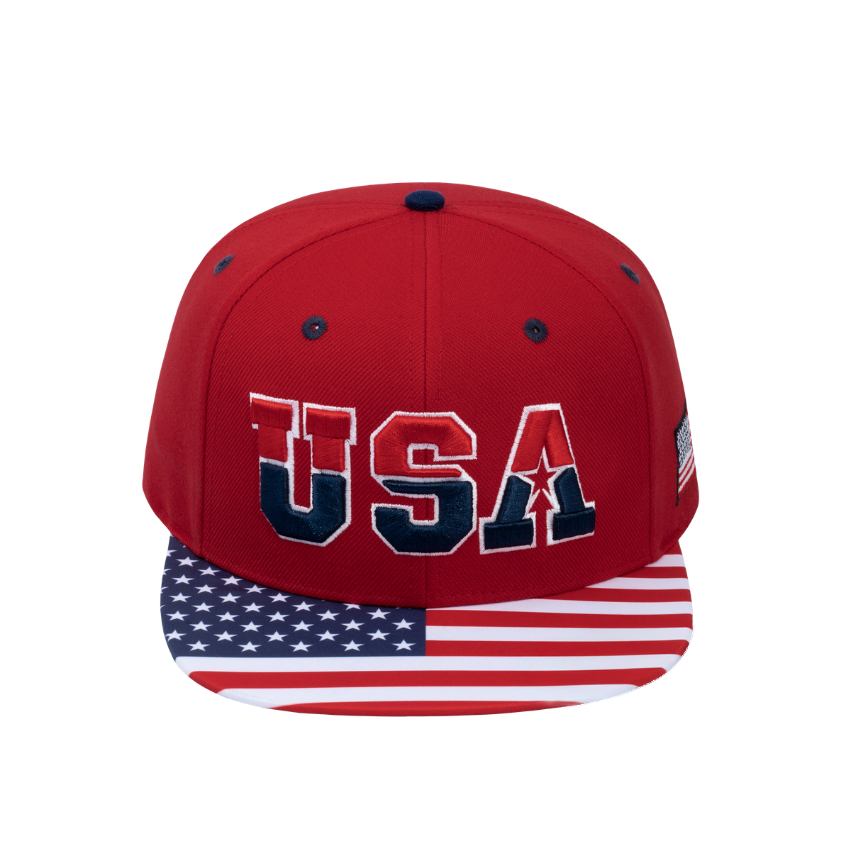 Classic US American Flag 6-Panel Snapback Flat Bill Baseball Cap