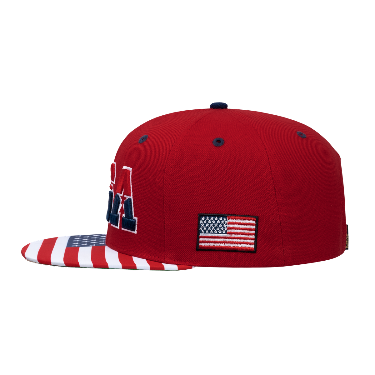 Classic US American Flag 6-Panel Snapback Flat Bill Baseball Cap