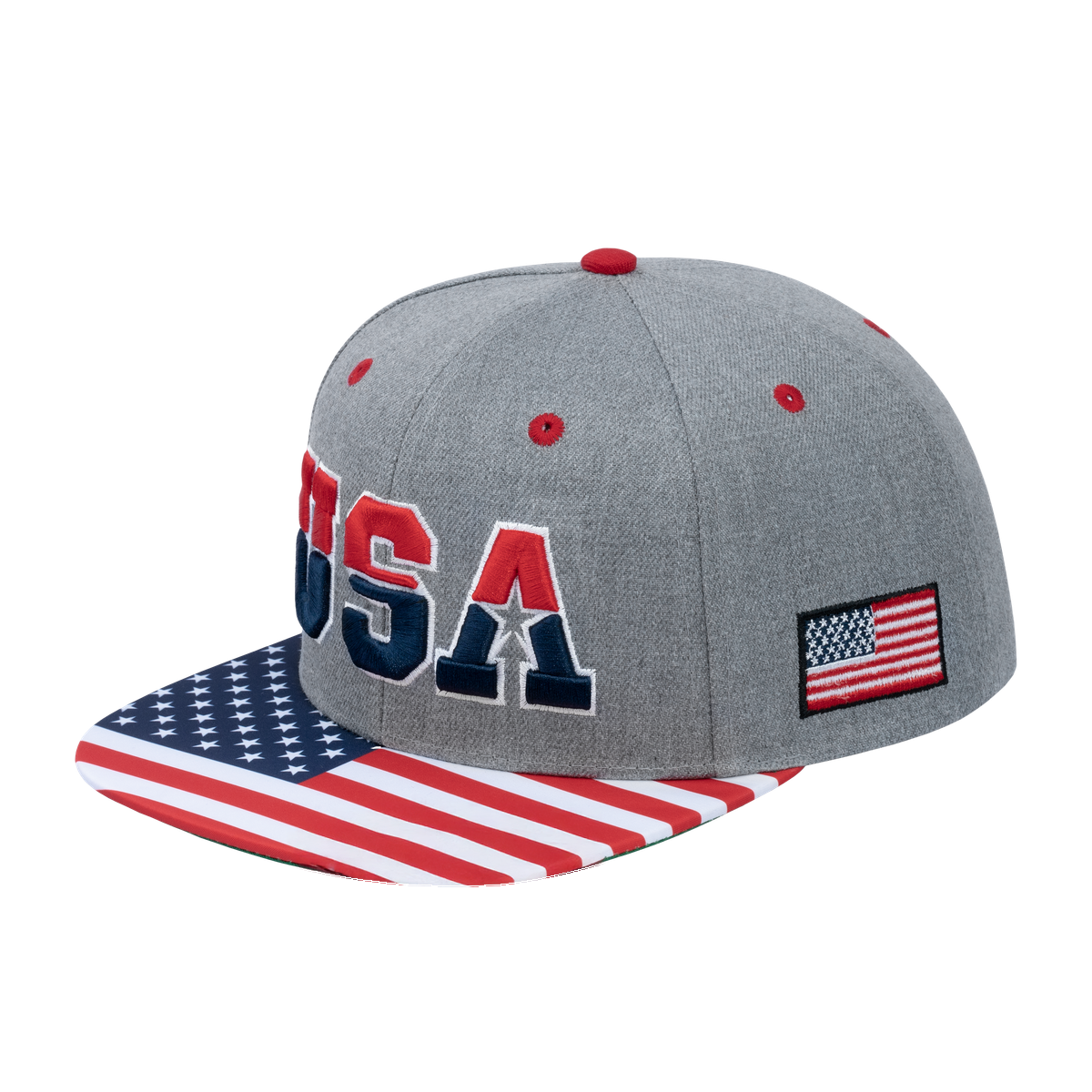 Classic US American Flag 6-Panel Snapback Flat Bill Baseball Cap