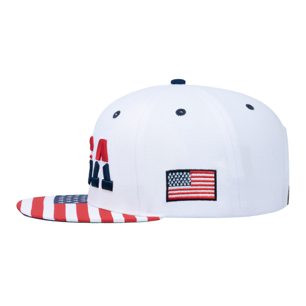 Classic US American Flag 6-Panel Snapback Flat Bill Baseball Cap