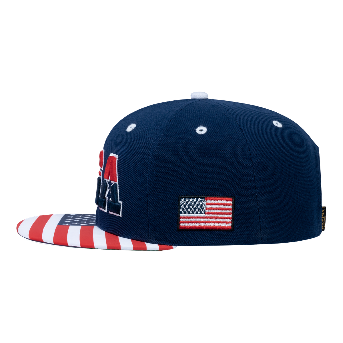 Classic US American Flag 6-Panel Snapback Flat Bill Baseball Cap