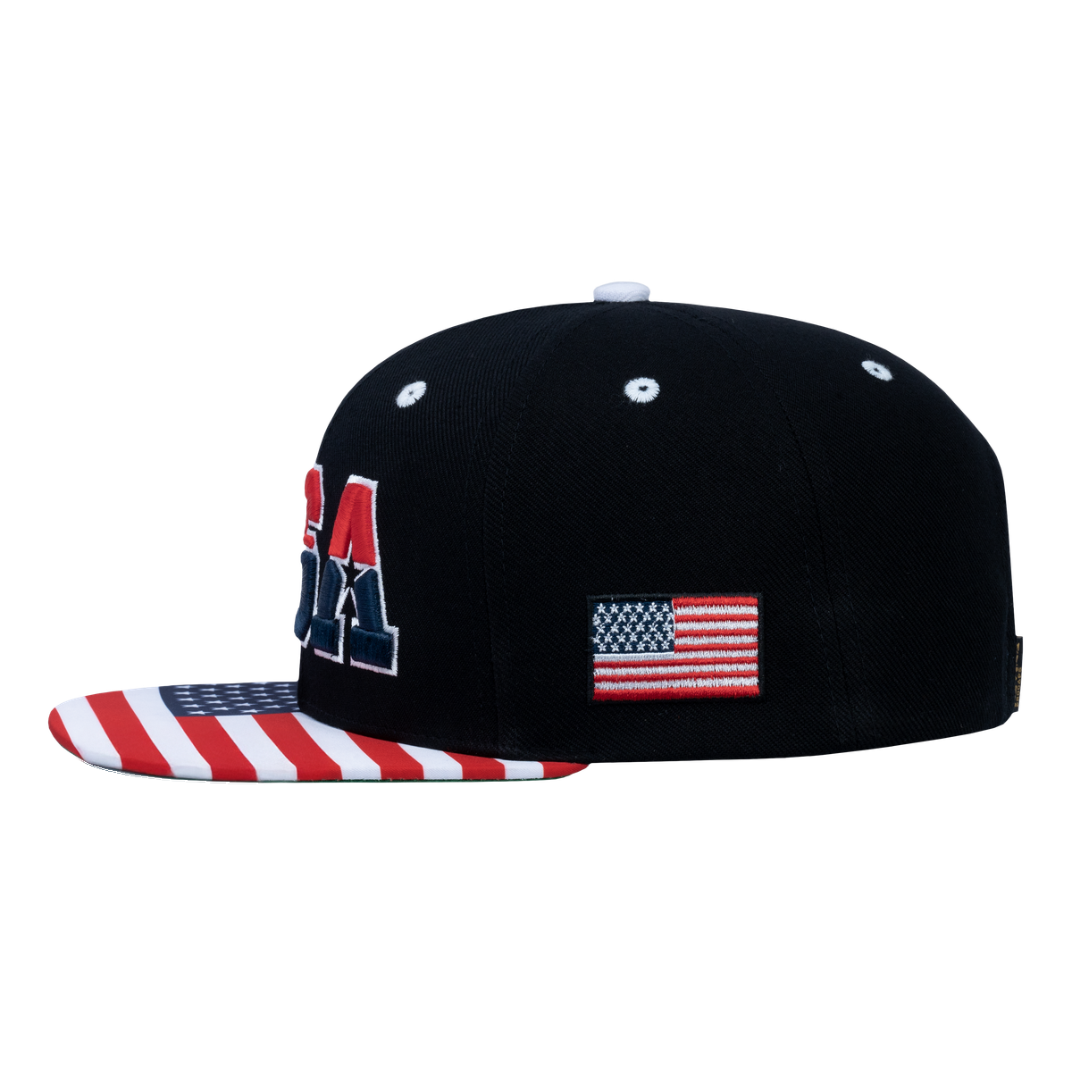 Classic US American Flag 6-Panel Snapback Flat Bill Baseball Cap