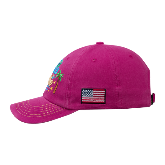 Family Cruise, Traveling 6-Panel Baseball Cap with Pink front and Pink back
