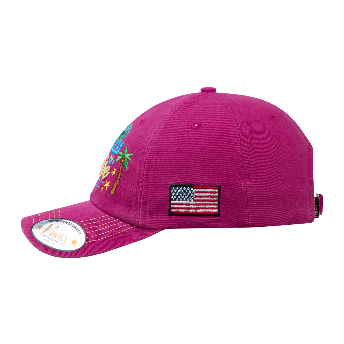 Unisex Embroidered Family Cruise, Traveling, 6-Panel Baseball Cap, Pink, Classic, Adjustable Fit