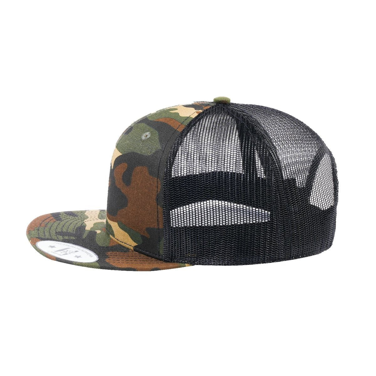 Blank 6-Panel Snapback Flat Bill Trucker Hat
