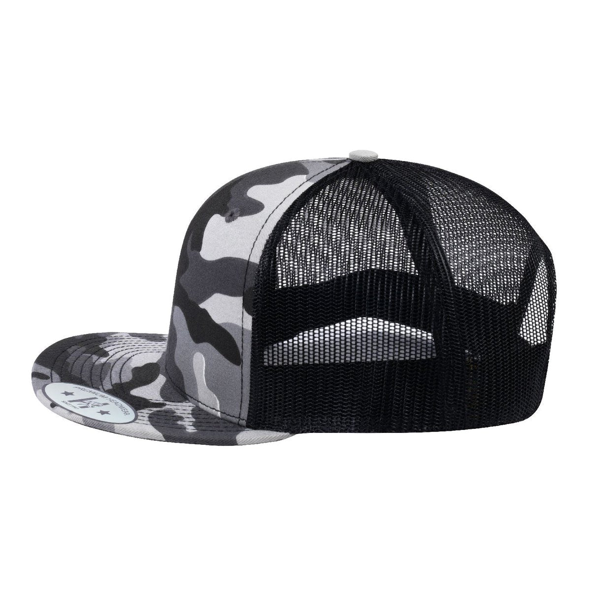 Blank 6-Panel Snapback Flat Bill Trucker Hat