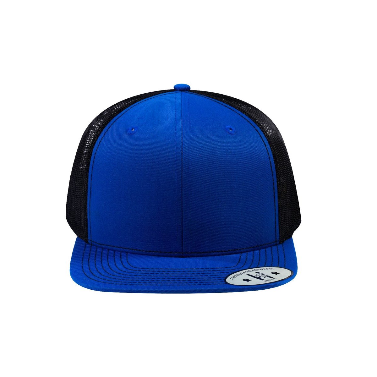 Blank 6-Panel Snapback Flat Bill Trucker Hat