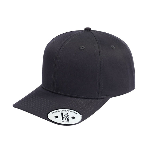 Blank 6-Panel Baseball Cap with Dark Grey front and Dark Grey back