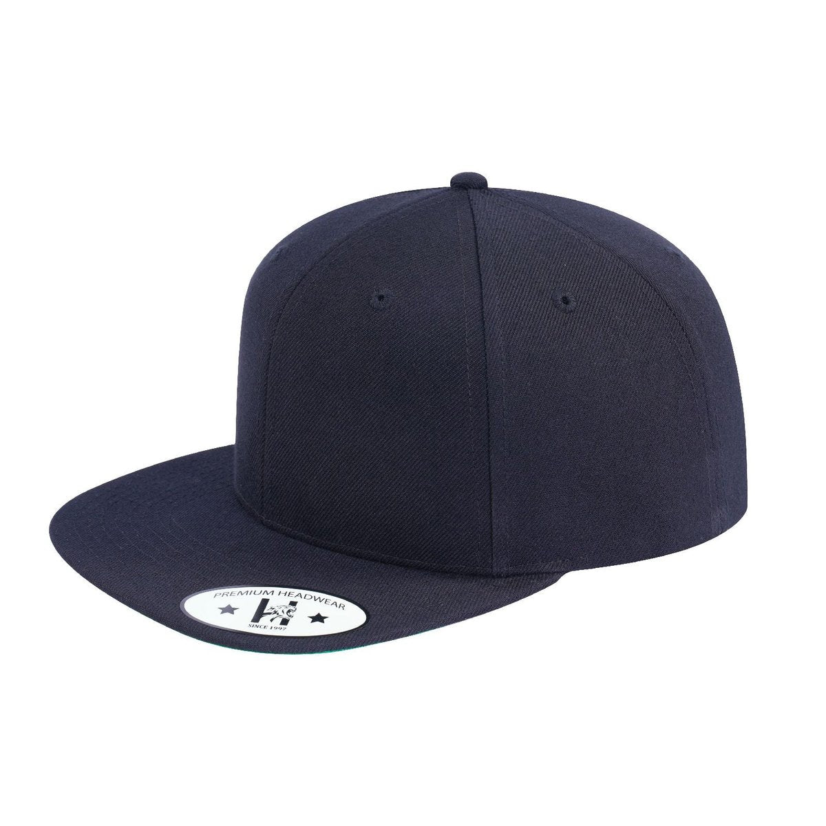 Blank 6-Panel Snapback Flat Bill Baseball Cap