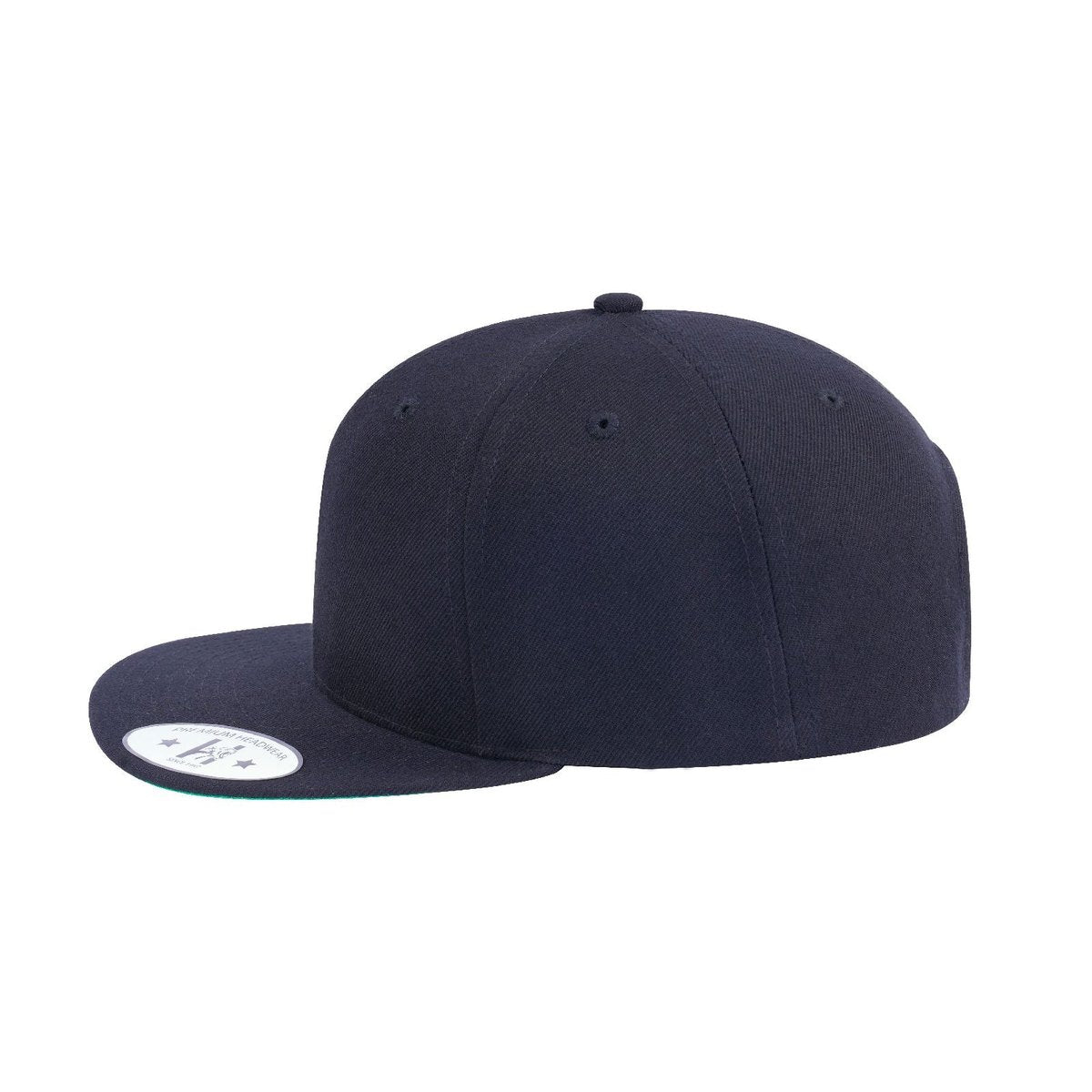 Blank - 6 Panel Snapback Flat Bill Baseball Cap - Black
