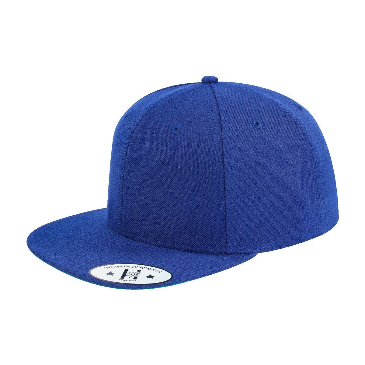 Blank 6-Panel Snapback Flat Bill Baseball Cap