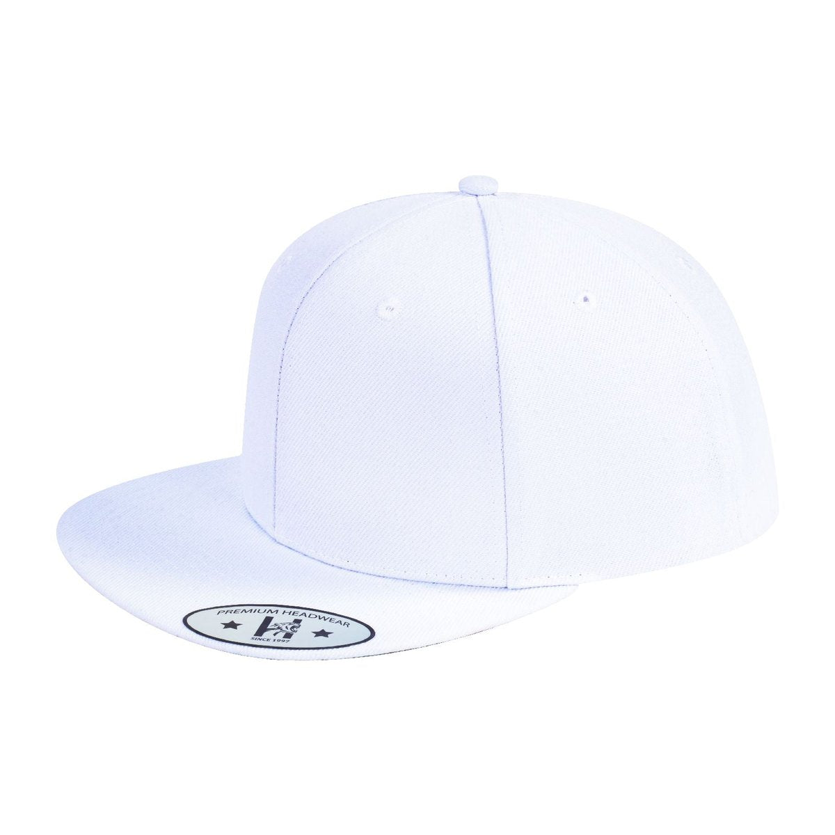 Blank 6-Panel Snapback Flat Bill Baseball Cap