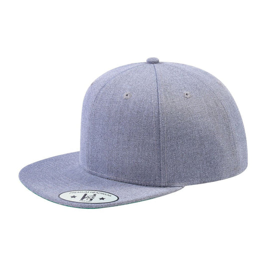 Blank 6-Panel Snapback Flat Bill Baseball Cap with Khaki front and Khaki back