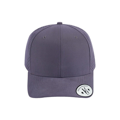 Blank 6-Panel Microfiber Laser Hole Trucker Hat with Grey front and Grey back