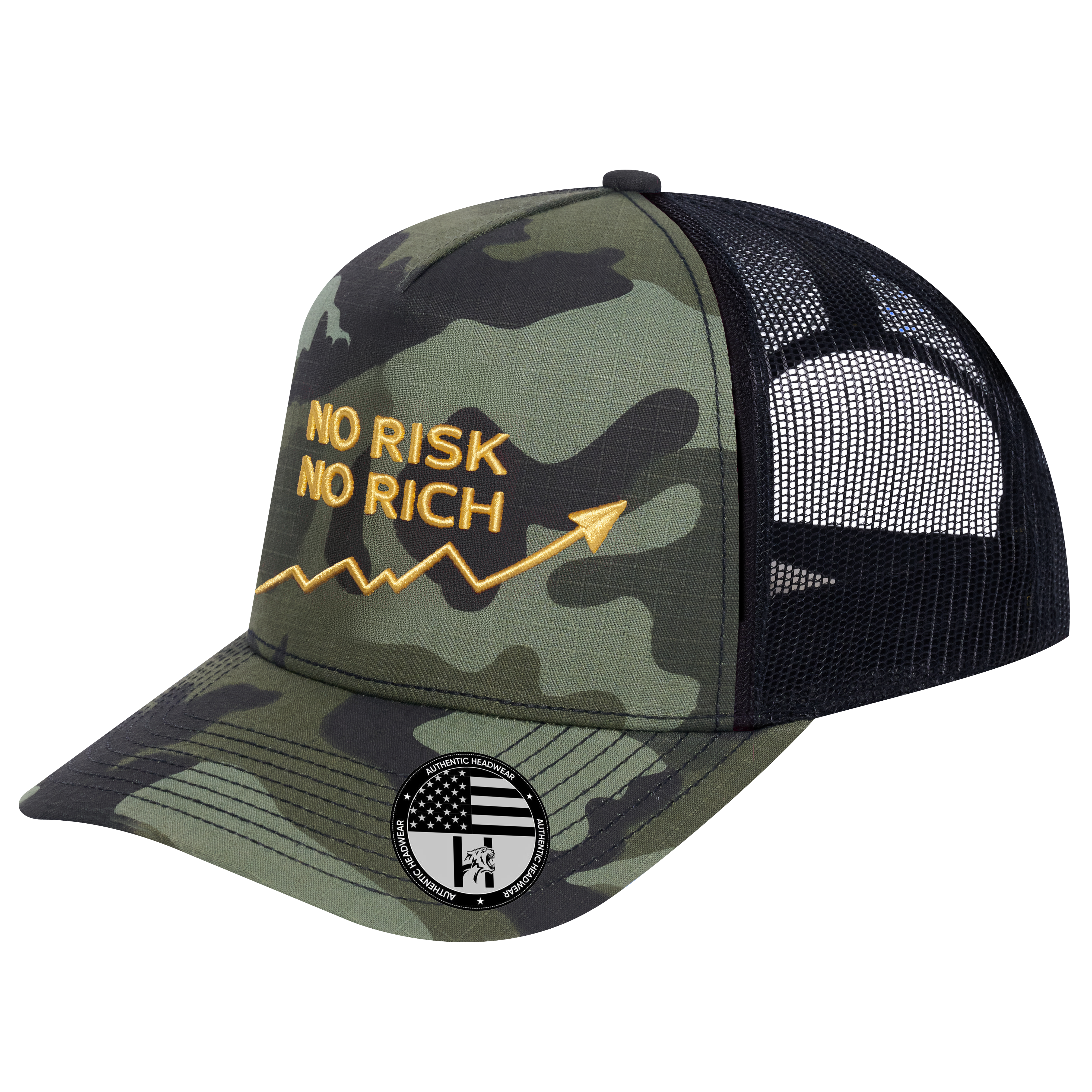 No Risk No Rich 5-Panel Trucker Hat