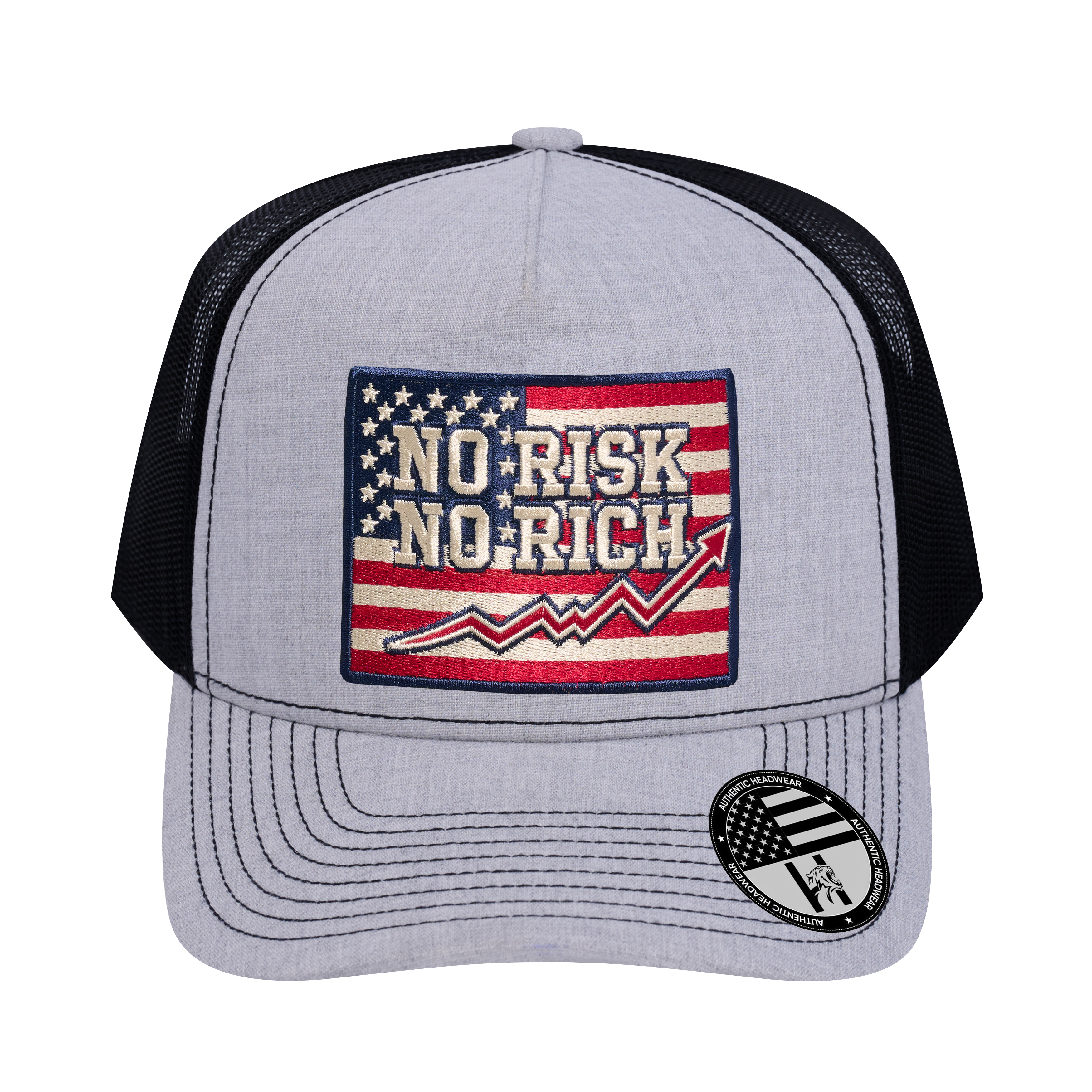 No Risk No Rich US Flag 5-Panel Trucker Hat
