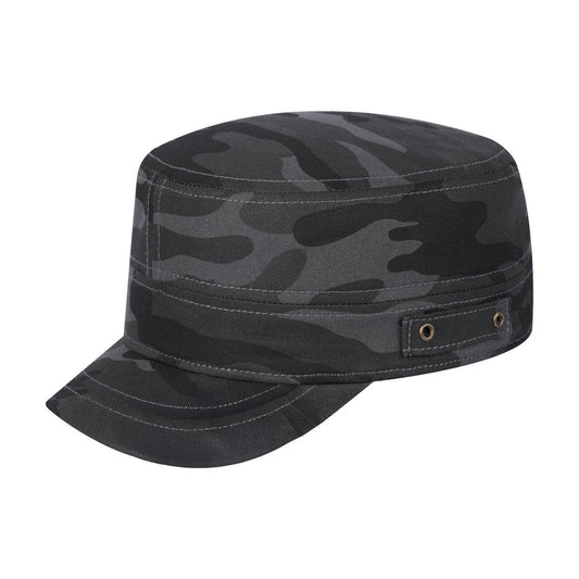 Blank Military Hat with Black Camo front and Black Camo back