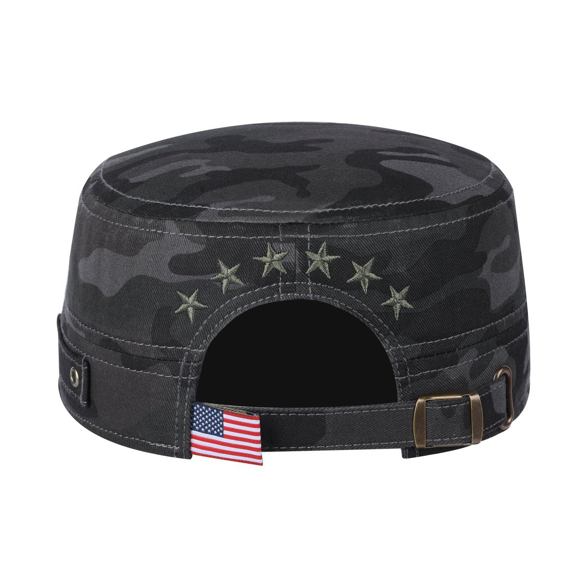 Unisex Embroidered The Star, Military Hat, Black Camo/Black Camo, Adjustable Fit
