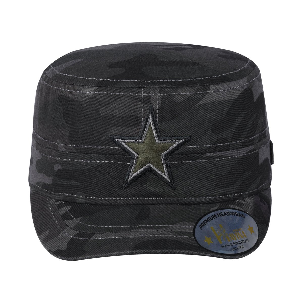 Unisex Embroidered The Star, Military Hat, Black Camo/Black Camo, Adjustable Fit