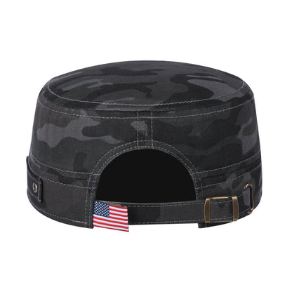 USA Military Hat with Black Camo front and Black Camo back