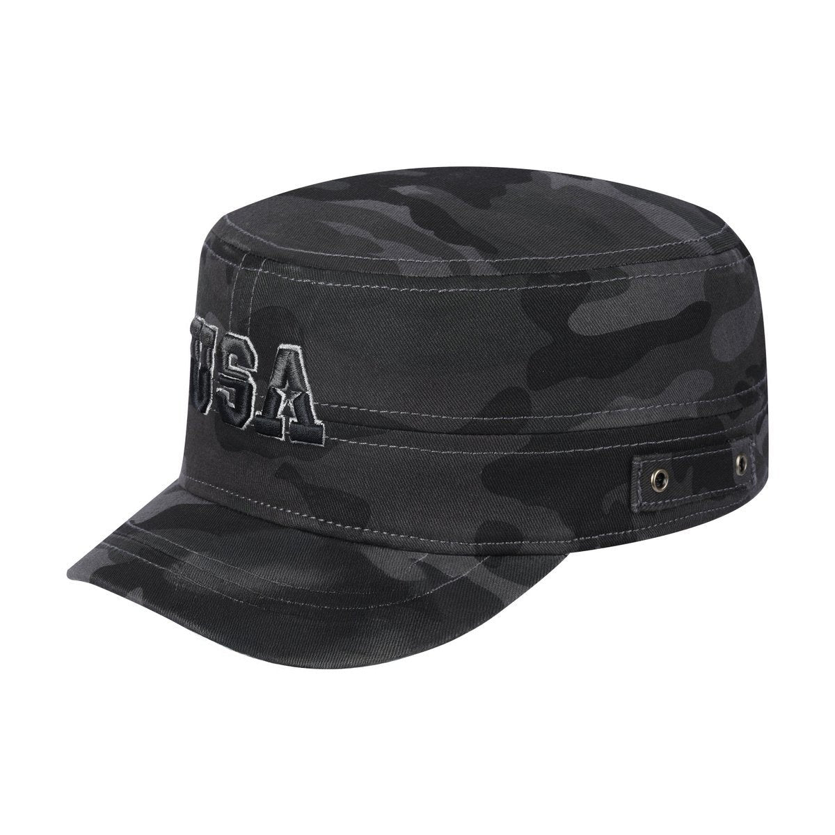 Unisex Embroidered The USA, Military Hat, Black Camo/Black Camo, Adjustable Fit