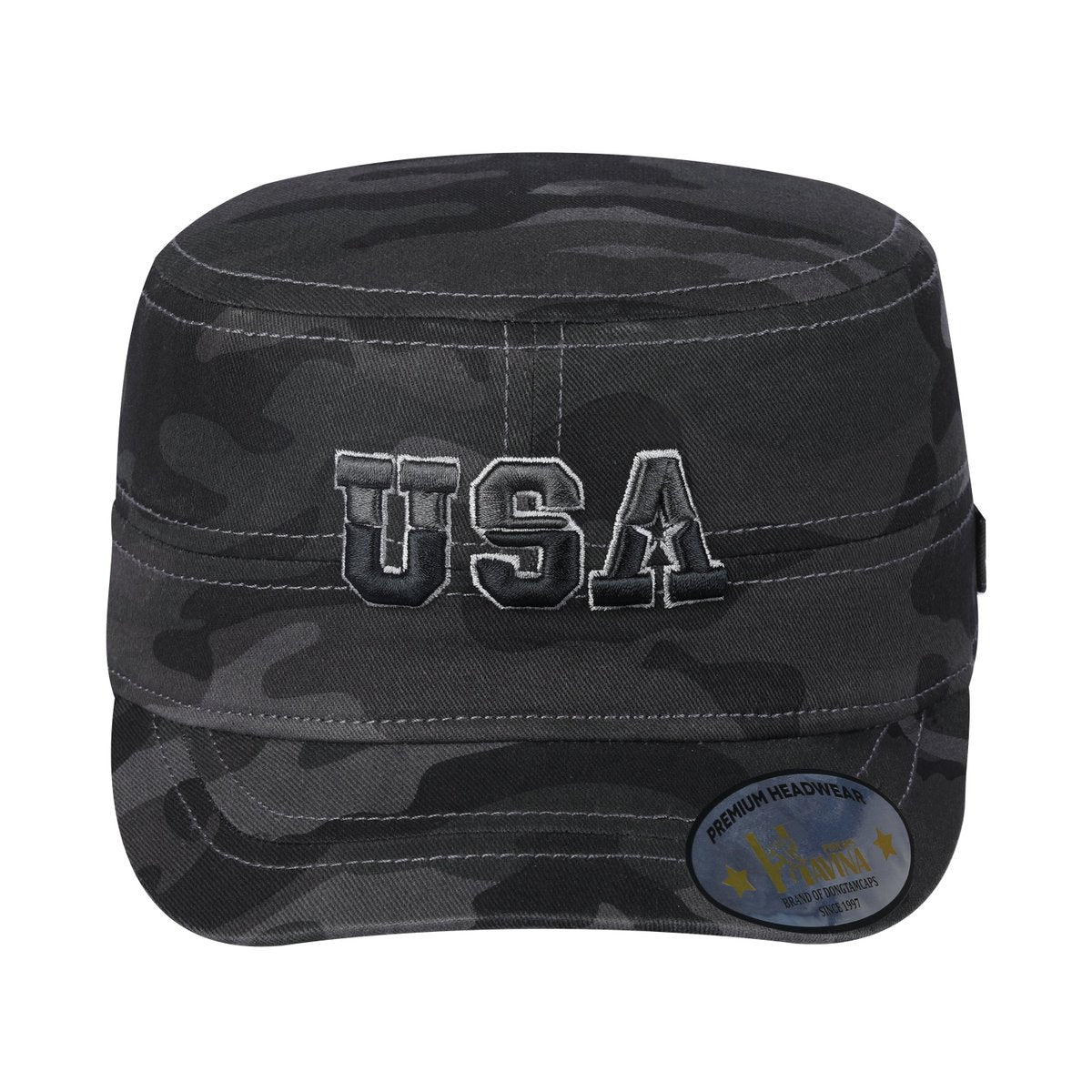 Unisex Embroidered The USA, Military Hat, Black Camo/Black Camo, Adjustable Fit