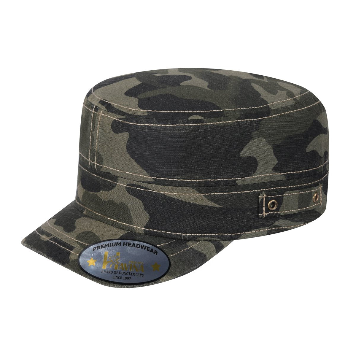Unisex Blank, Military Hat, Green Camo/Green Camo, Adjustable Fit