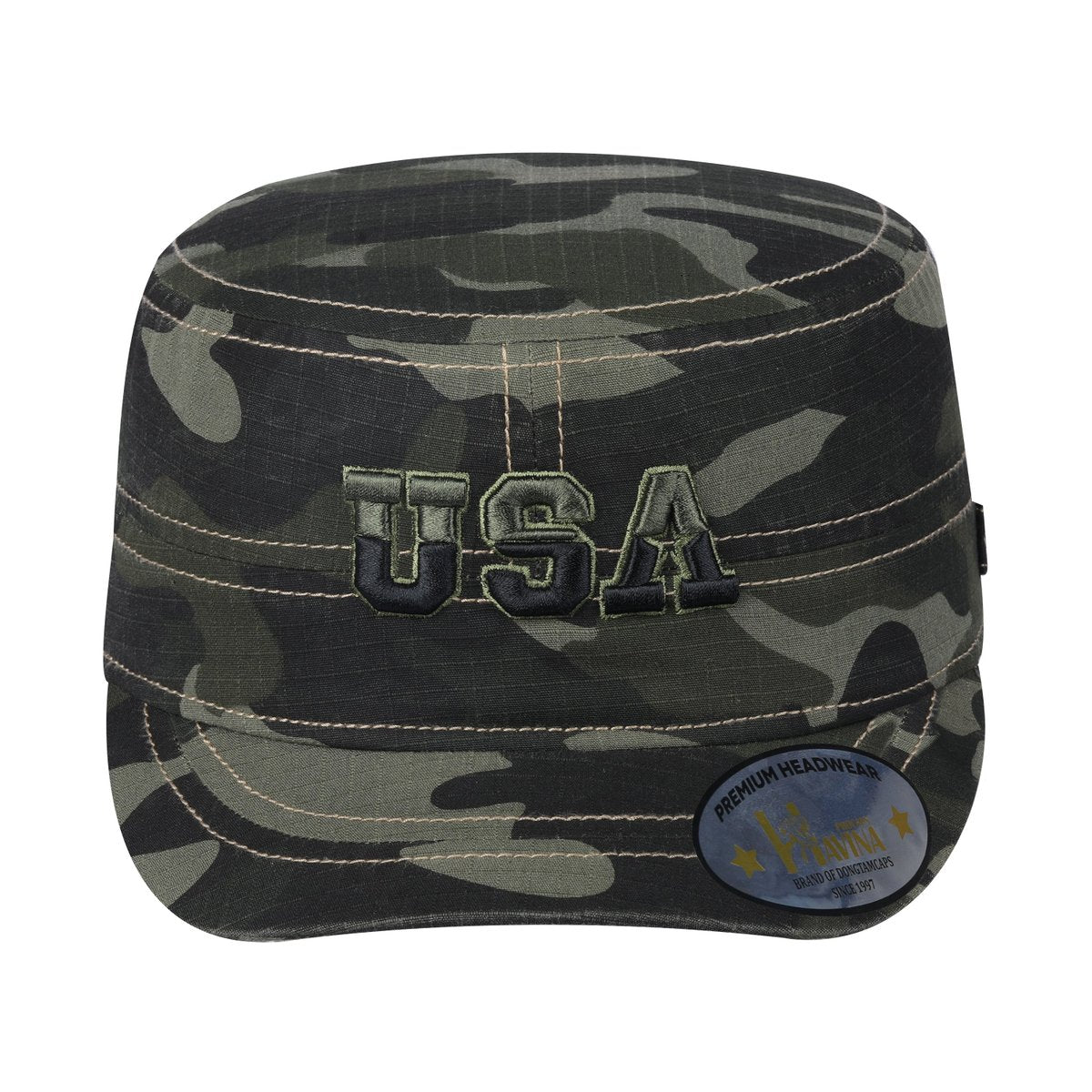 Unisex Embroidered The USA, Military Hat, Green Camo/Green Camo, Adjustable Fit