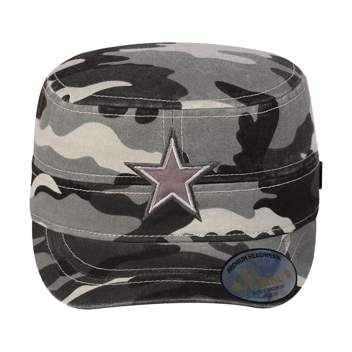 Unisex Blank, Military Hat, Grey Camo/Grey Camo, Adjustable Fit