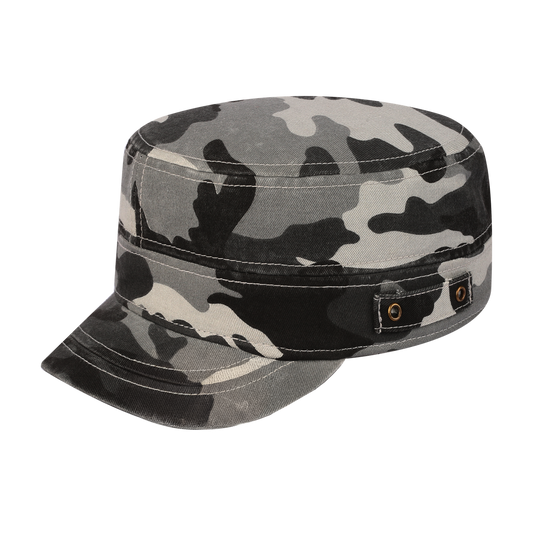 Blank Military Hat with Grey Camo front and Grey Camo back