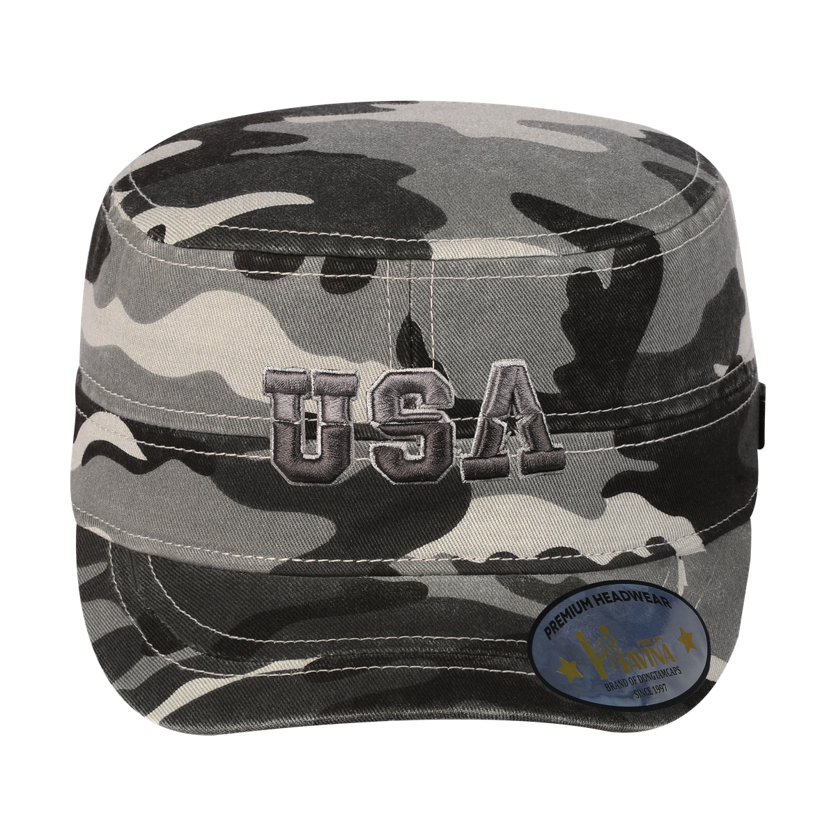 Unisex Embroidered The USA, Military Hat, Grey Camo/Grey Camo, Adjustable Fit