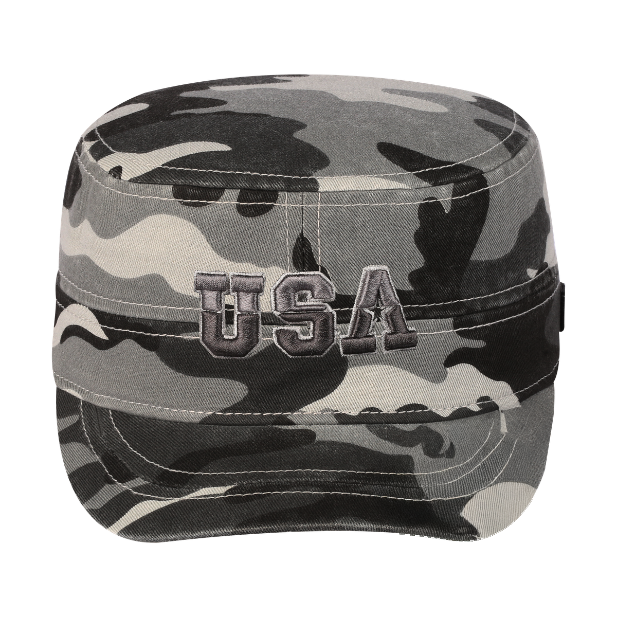 Unisex Embroidered The USA, Military Hat, Grey Camo/Grey Camo, Adjustable Fit