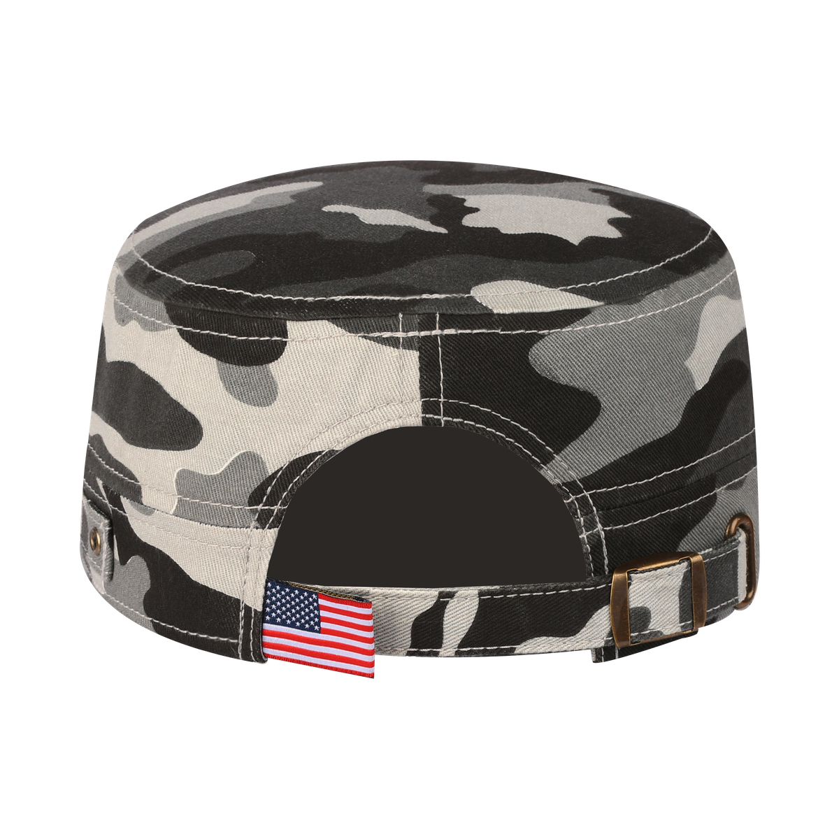 Unisex Rubber The US Flag, Military Hat, Grey Camo/Grey Camo, Adjustable Fit