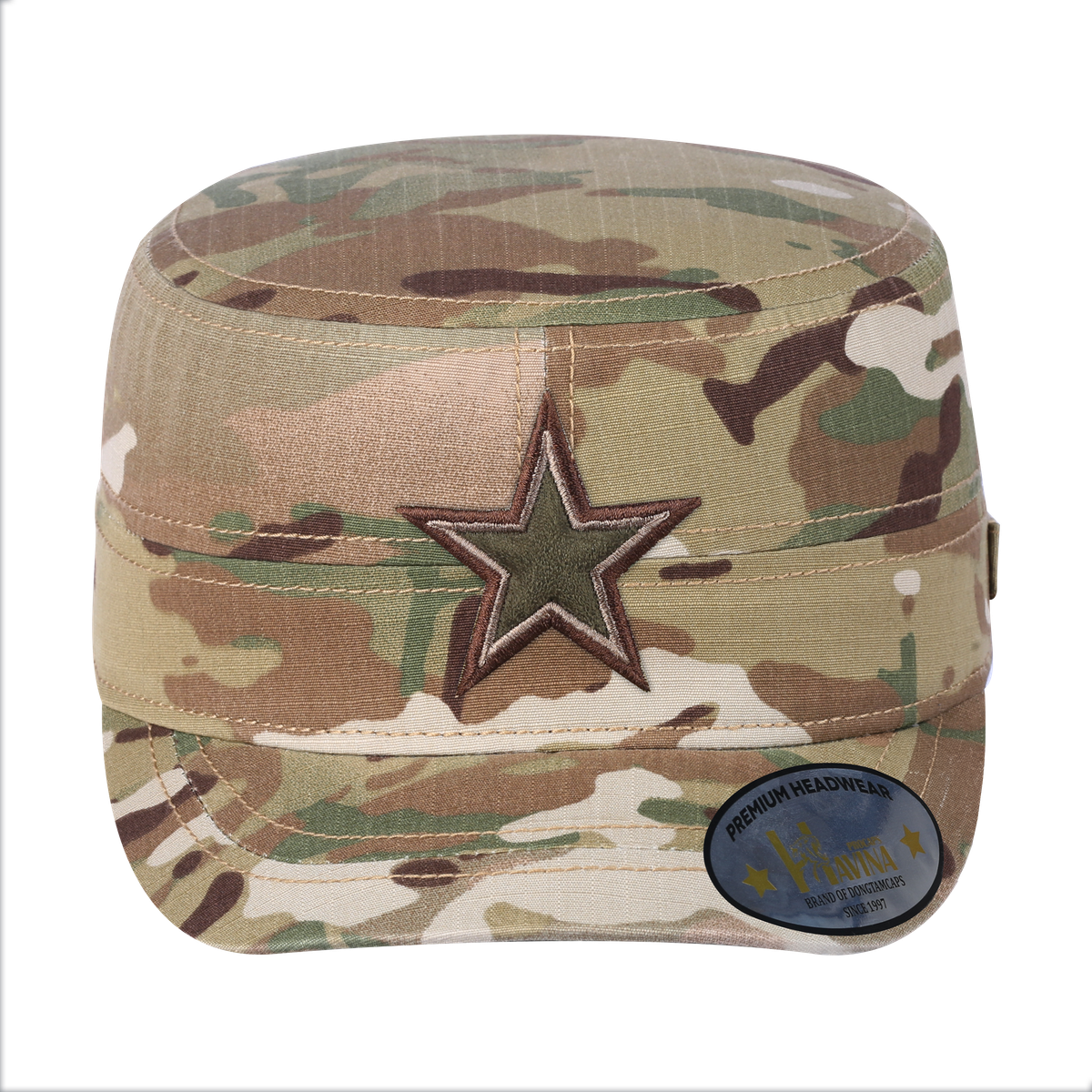Unisex Embroidered The Star, Military Hat, Khaki Camo/Khaki Camo, Adjustable Fit
