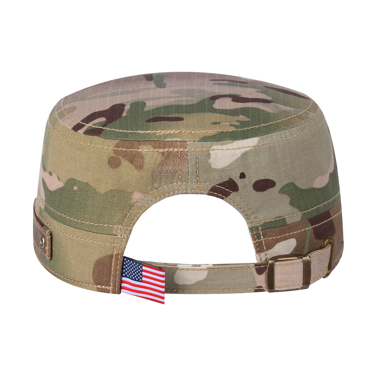 Unisex Rubber The US Flag, Military Hat, Khaki Camo/Khaki Camo, Adjustable Fit