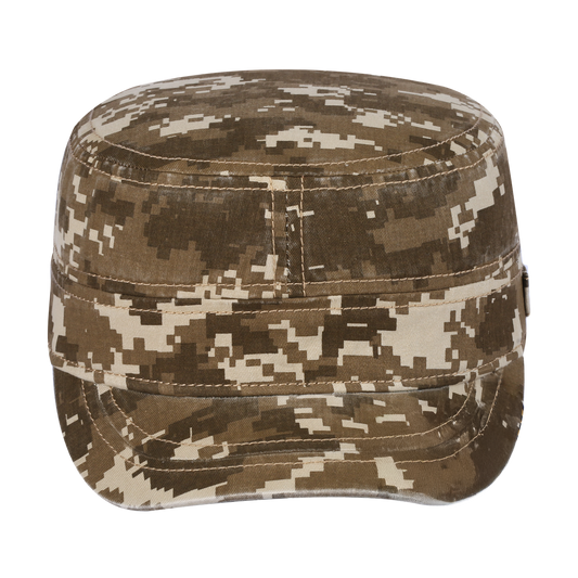 Blank Military Hat with Khaki Camo front and Khaki Camo back