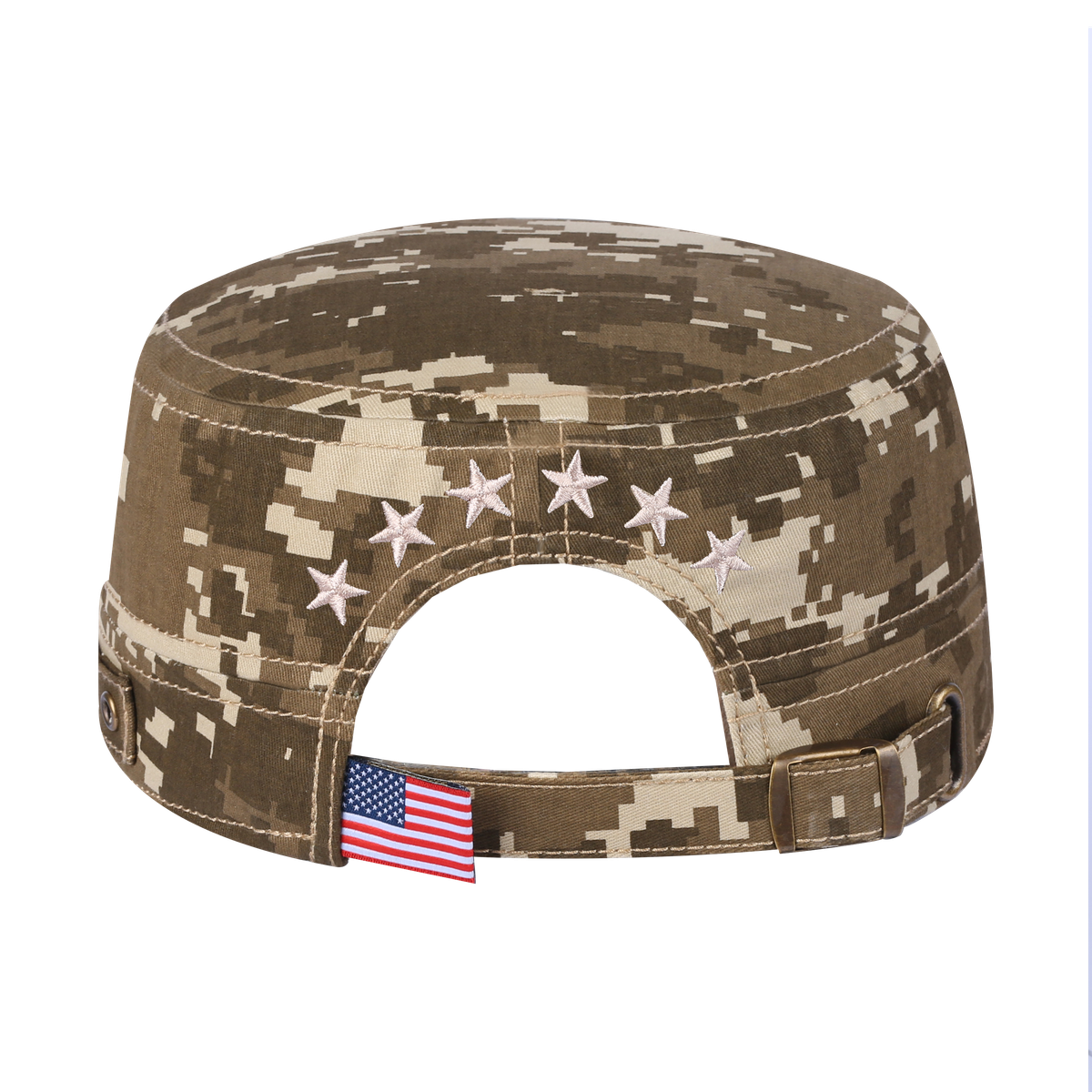 Unisex Embroidered The Star, Military Hat, Khaki Camo 2/Khaki Camo 2, Adjustable Fit