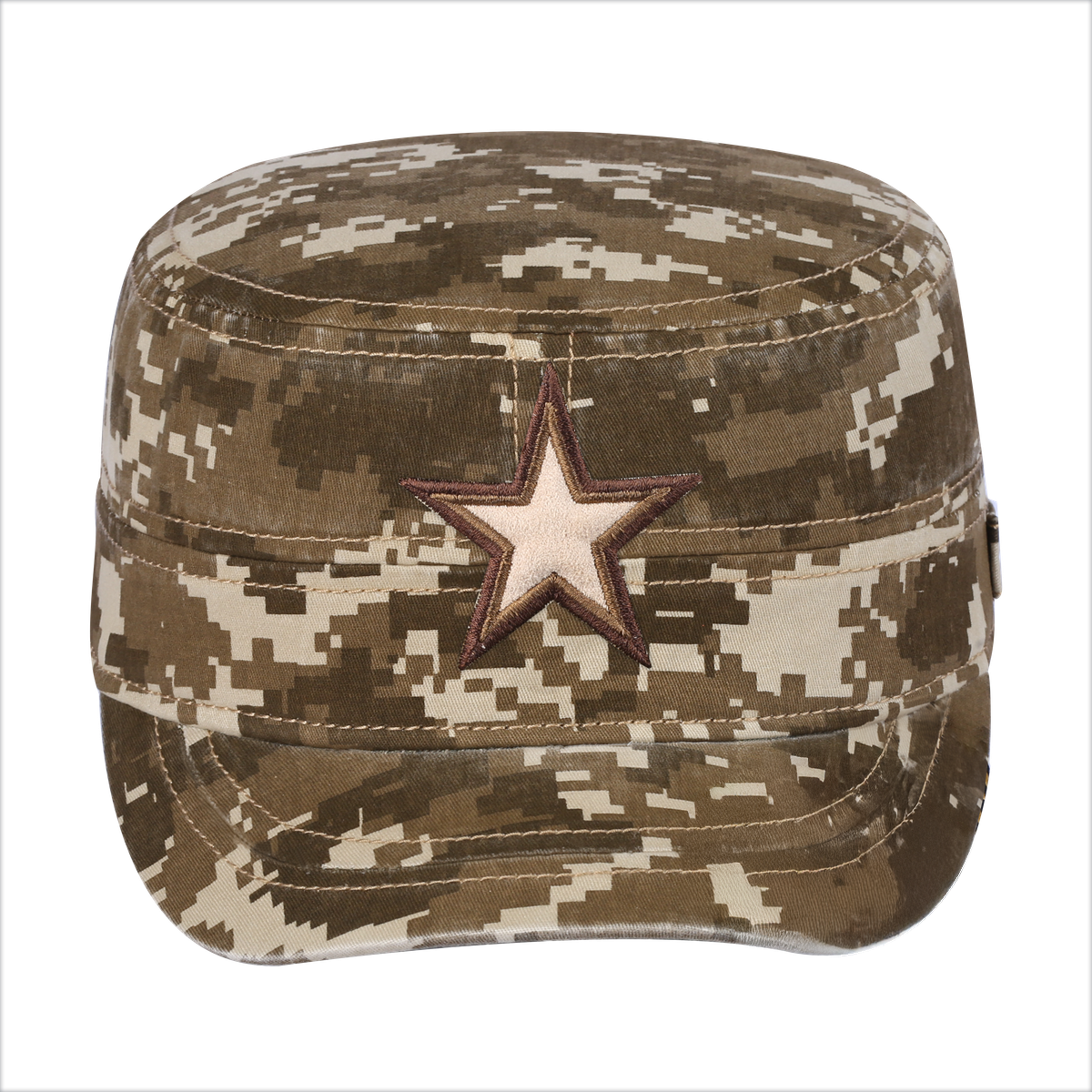 Unisex Embroidered The Star, Military Hat, Khaki Camo 2/Khaki Camo 2, Adjustable Fit