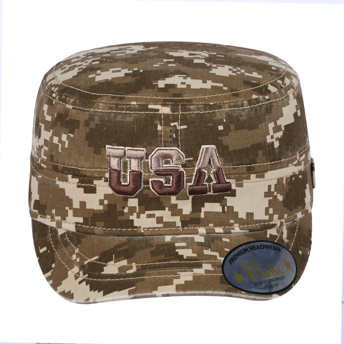 Unisex Embroidered The USA, Military Hat, Khaki Camo 2/Khaki Camo 2, Adjustable Fit