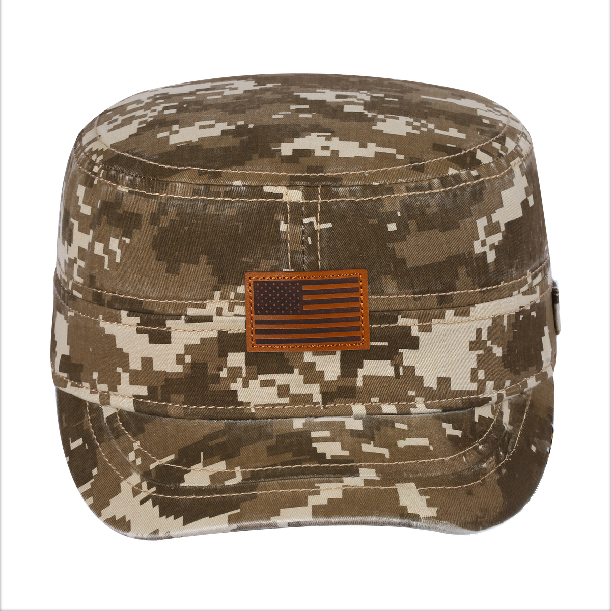 Leather the US Flag Military Hat
