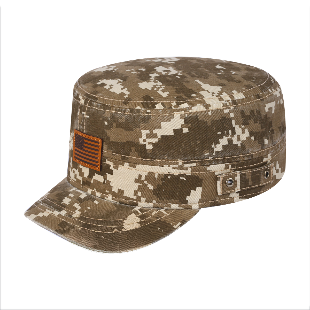 Leather the US Flag Military Hat