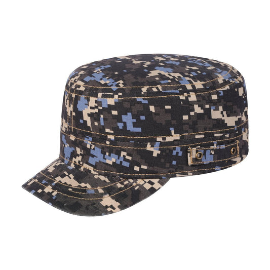 Blank Military Hat with Navy Camo front and Navy Camo back