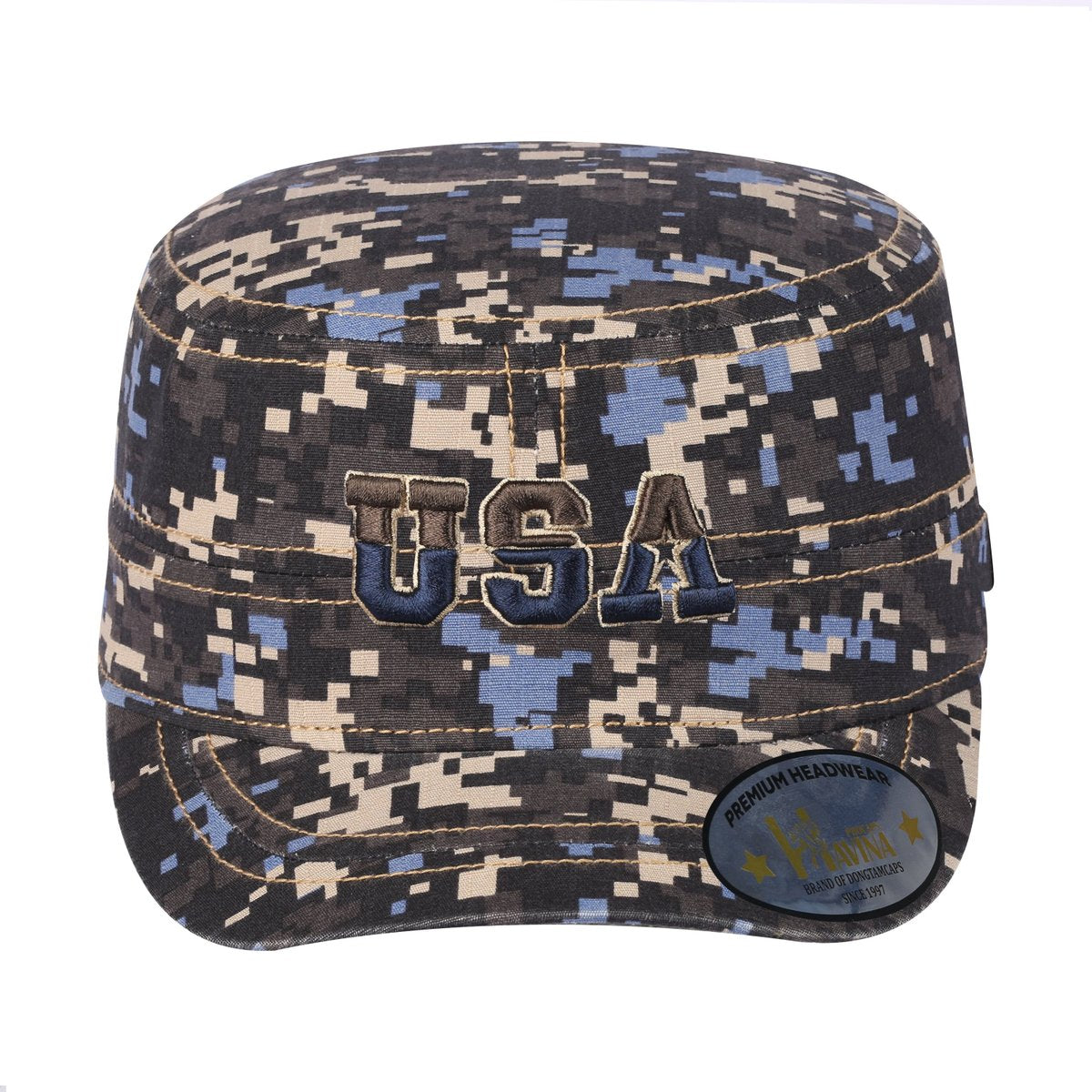 Unisex Embroidered The USA, Military Hat, Navy Camo/Navy Camo, Adjustable Fit