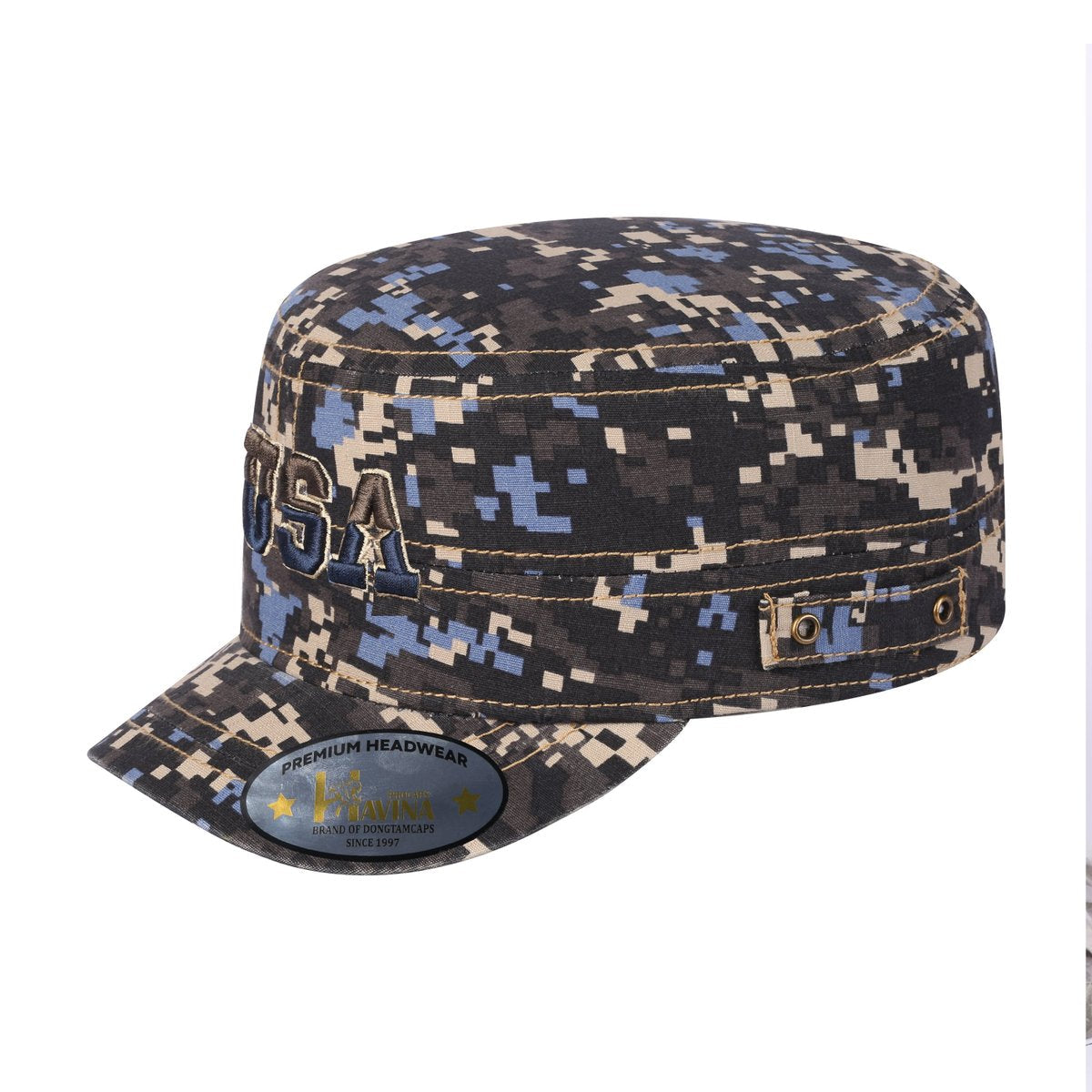 Unisex Embroidered The USA, Military Hat, Navy Camo/Navy Camo, Adjustable Fit