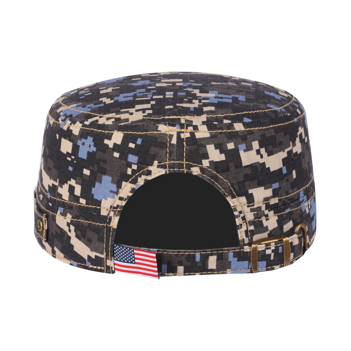 Unisex Rubber The US Flag, Military Hat, Navy Camo 2/Navy Camo 2, Adjustable Fit