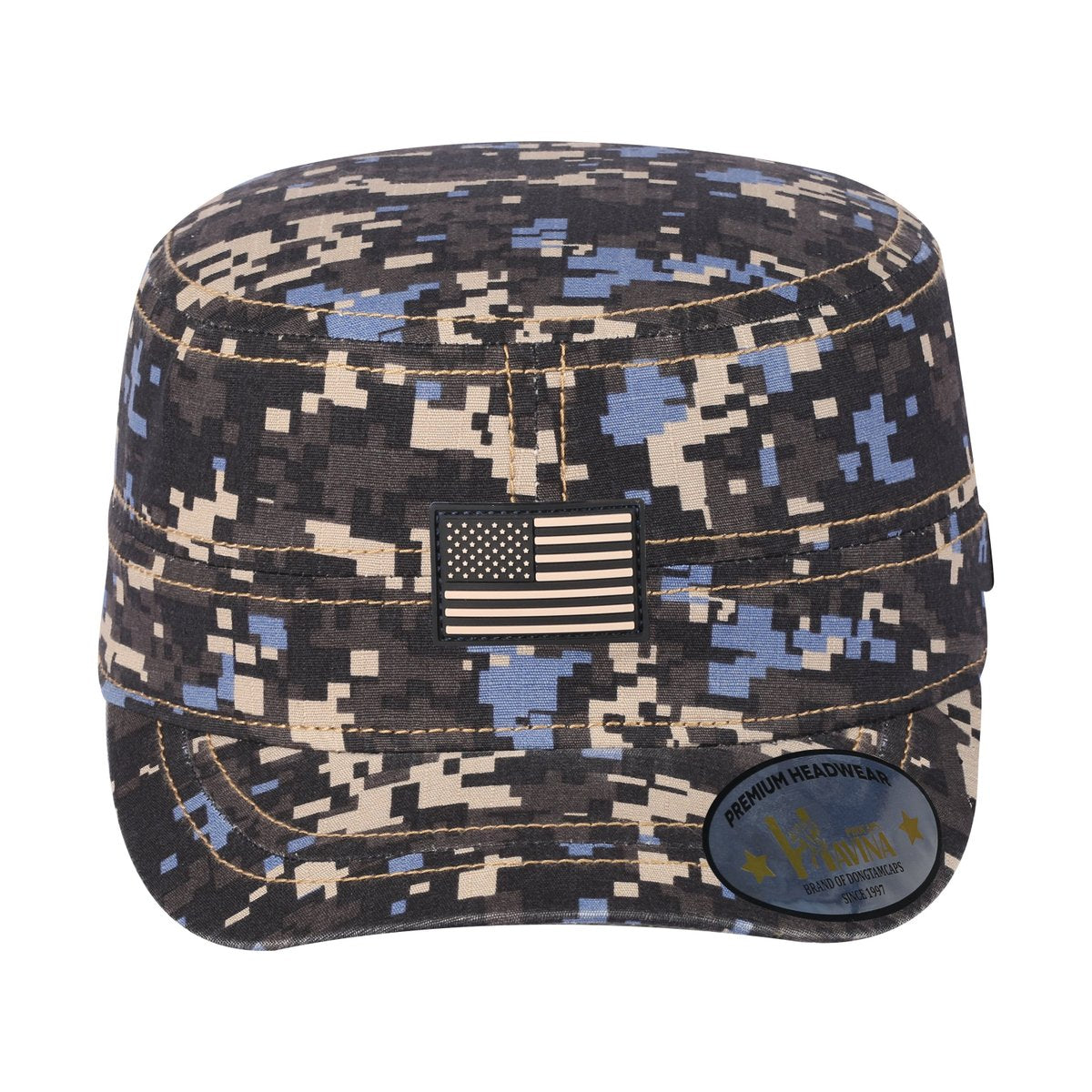 Unisex Rubber The US Flag, Military Hat, Navy Camo 2/Navy Camo 2, Adjustable Fit