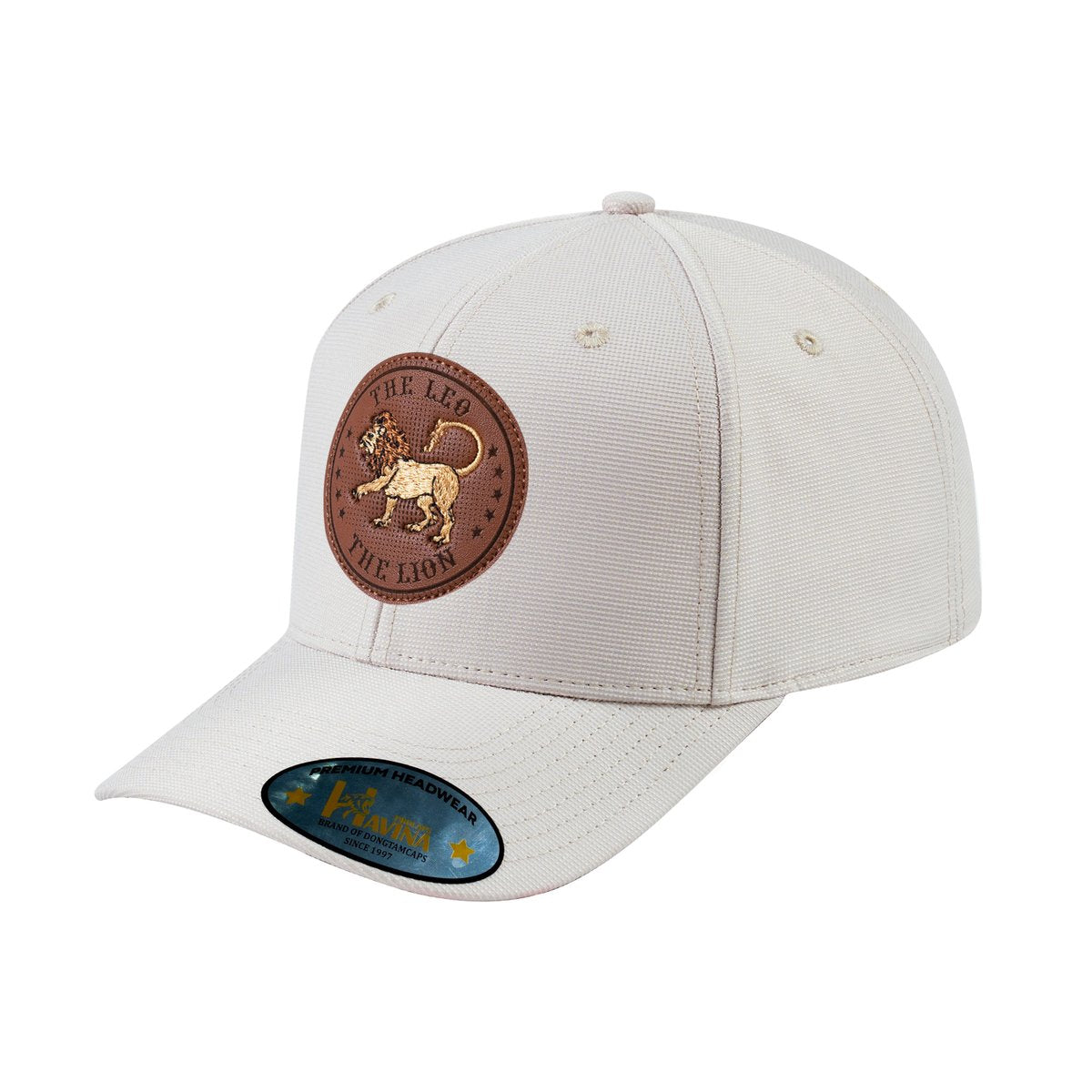 Unisex V2 Embroidered And Laser-Engraved Leo Zodiac (July 23, August 22), 6-Panel Baseball Cap, Beige/Beige, Adjustable Fit