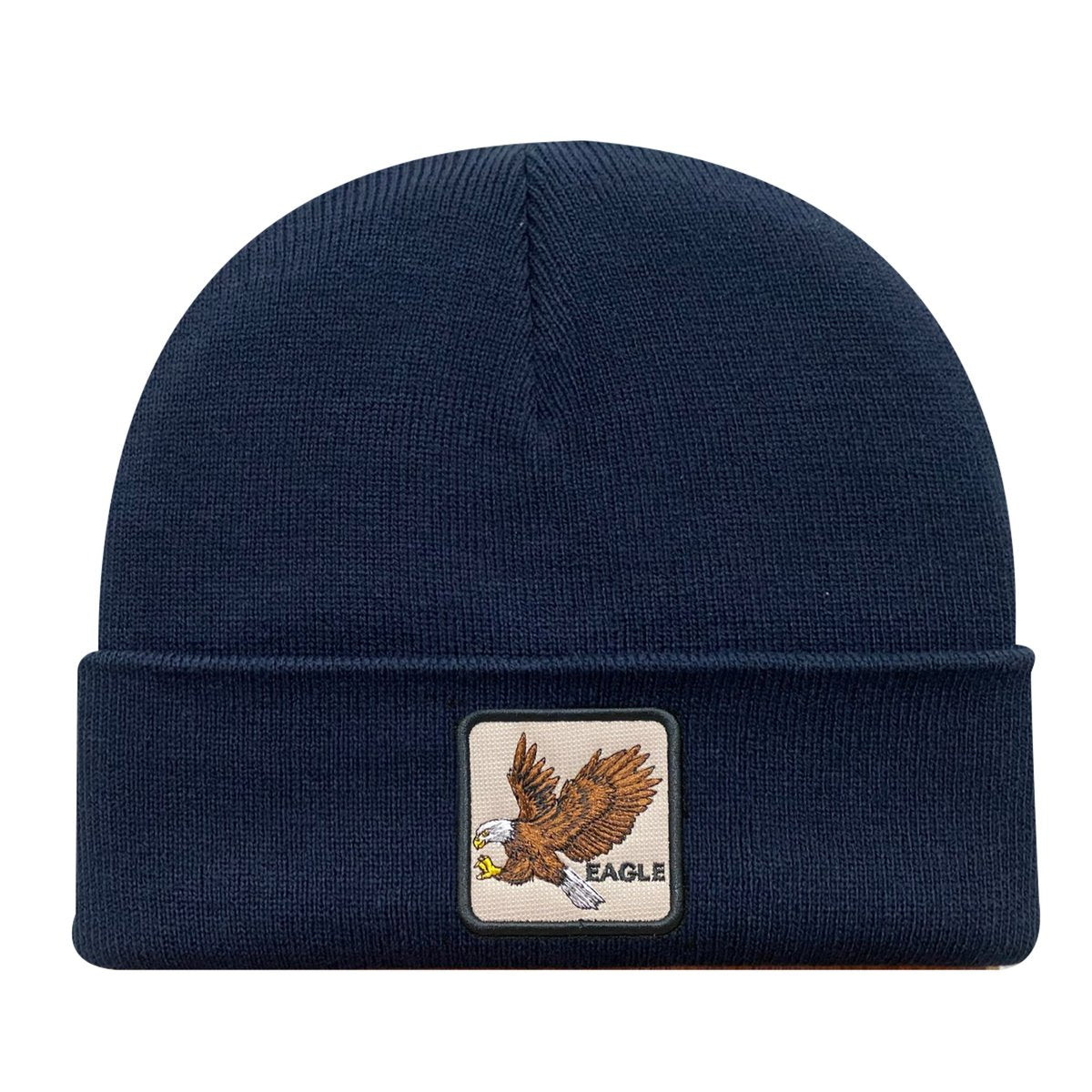 Unisex Embroidered The Eagle, Knitted Soft Warm Unisex Beanie, Navy, Adjustable Fit